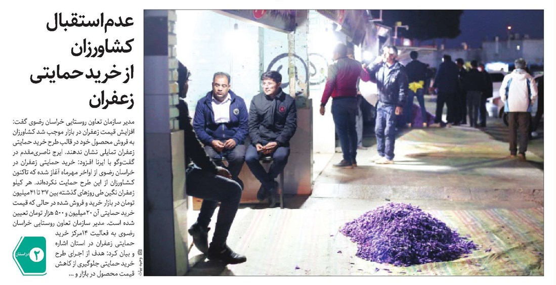 عدم استقبال کشاورزان از خرید حمایتی زعفران 
